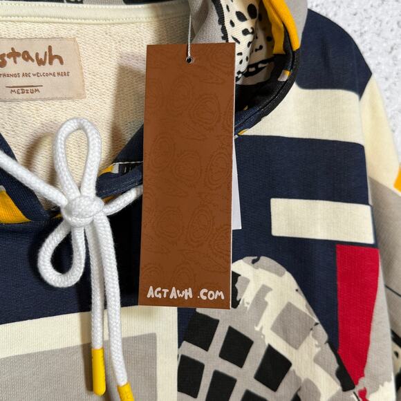 AGTAWH French Terry Motif Print Hoodie Men's Unity Print Medium, $112 - Picture 8 of 11